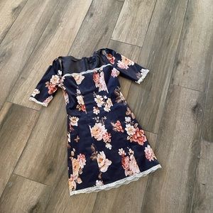 Majorelle gray dark blue floral dress size Xs